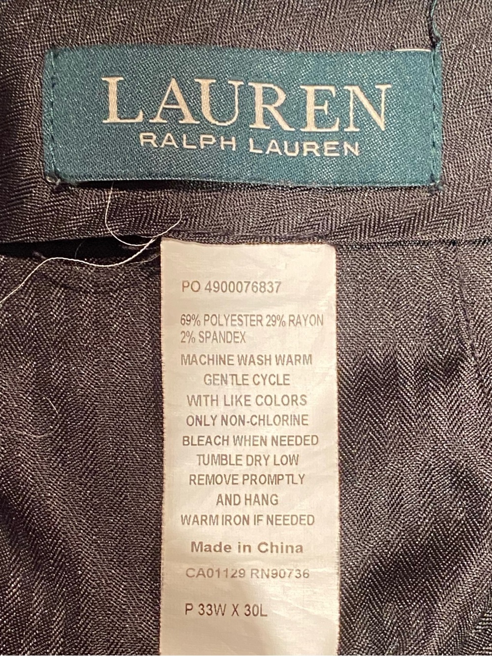 Lauren Ralph Lauren Men's Flat-Front Machine Washable Dress Pants, 33x30 - Picture 3 of 10